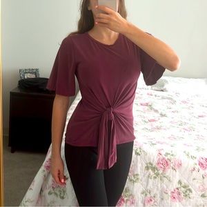 Burgundy Top with accent tie